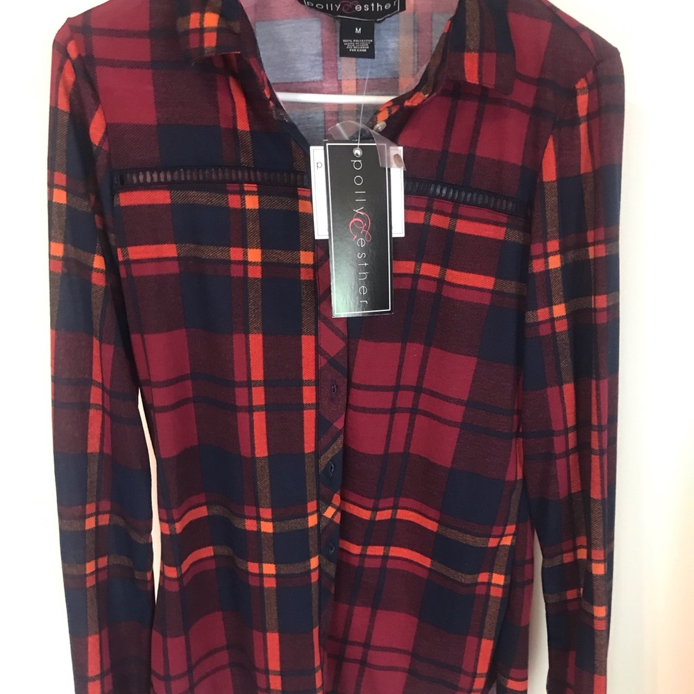 Deep red beautiful flannel NWT